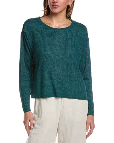 Eileen Fisher Round Neck Pullover In Blue