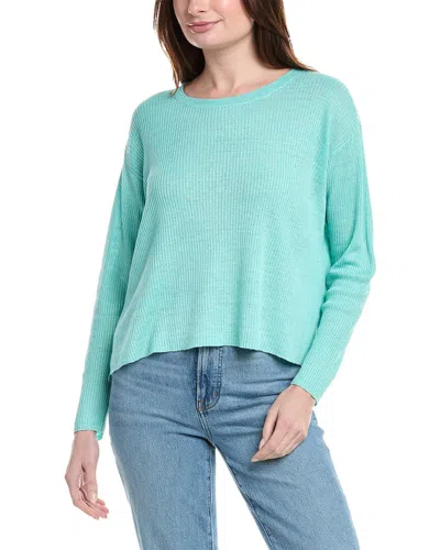 Eileen Fisher Round Neck Pullover In Blue