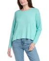 Eileen Fisher Organic Linen Delave Round Neck Top In Blue