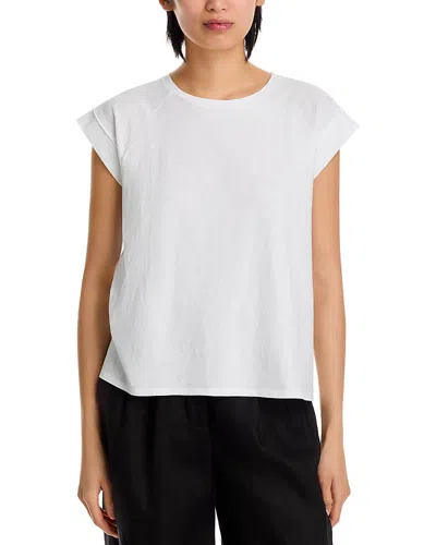 Eileen Fisher Round Neck Raglan Sleeved Top In White