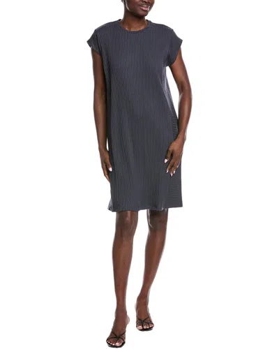 Eileen Fisher Round Neck Shift Dress In Brown