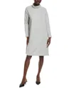 Eileen Fisher Round Neck Shift Dress In Gray