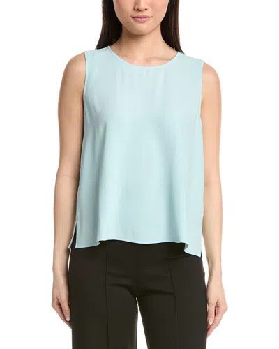 Eileen Fisher Round Neck Silk Shell In Animal Print