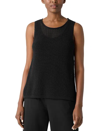 Eileen Fisher Organic Cotton Sweater Tank In Black
