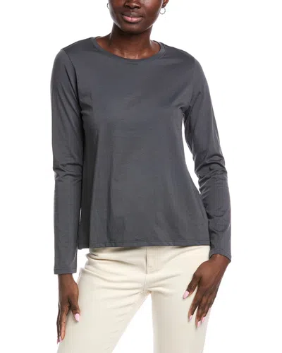 Eileen Fisher Round Neck T-shirt In Blue