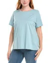 Eileen Fisher Crewneck Organic Cotton T-shirt In Blue