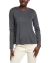 Eileen Fisher Round Neck T-shirt In Gray