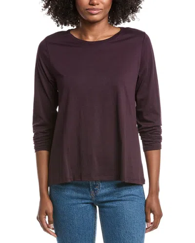Eileen Fisher Round Neck T-shirt In Purple