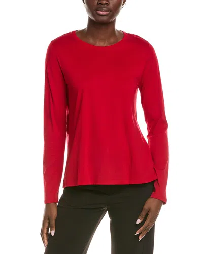 Eileen Fisher Round Neck T-shirt In Red