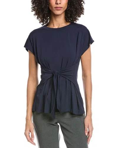Eileen Fisher Round Neck Top In Blue