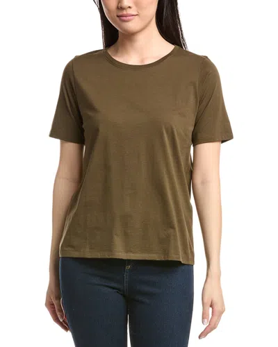 Eileen Fisher Round Neck T-shirt In Brown