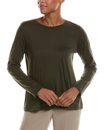 Eileen Fisher Round Neck T-shirt In Green