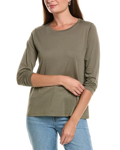 Eileen Fisher Round Neck T-shirt In Green
