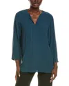 Eileen Fisher Round Neck Tunic In Blue