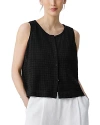 Eileen Fisher Round Neck Vest In Black