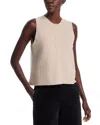 Eileen Fisher Round Neck Vest In Maple Oat