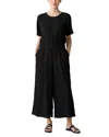 Eileen Fisher Round Neck Wide Leg Jumpsuit In Black