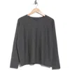 Eileen Fisher Round Neck Wool Top In Ash