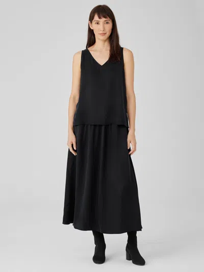 Eileen Fisher Sandwashed Cupro Pocket Skirt In Black