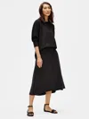 Eileen Fisher Sandwashed Tencel A-line Skirt In Black