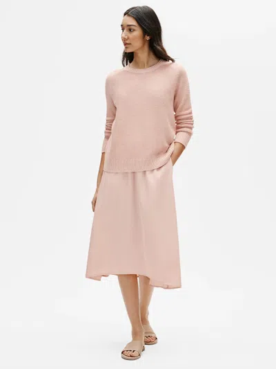 Eileen Fisher Sandwashed Tencel A-line Skirt In White