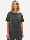 Eileen Fisher Sandwashed Tencel Asymmetrical Tunic In Multi