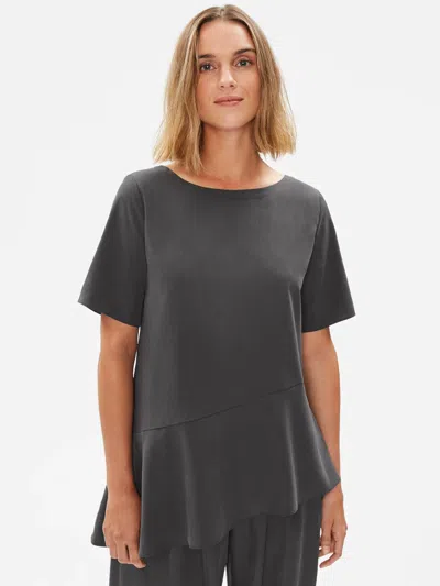 Eileen Fisher Sandwashed Tencel Asymmetrical Tunic In Multi