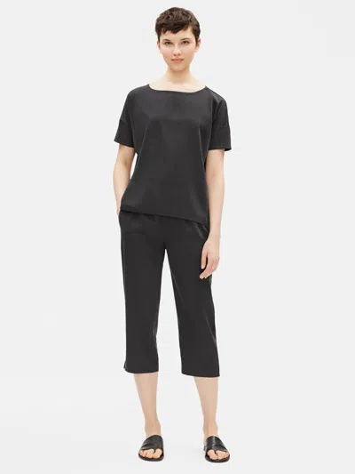 Eileen Fisher Sandwashed Tencel Cropped Pant In Gray