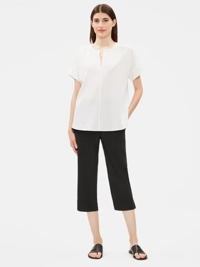 Eileen Fisher Sandwashed Tencel Cropped Pant In Gray