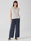 Eileen Fisher Sandwashed Twill Wide Trouser Pant In Blue