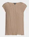 Eileen Fisher Scoop-neck Crushed Silk Top