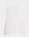 Eileen Fisher Womens Organic Linen Burnout Tank Top In White