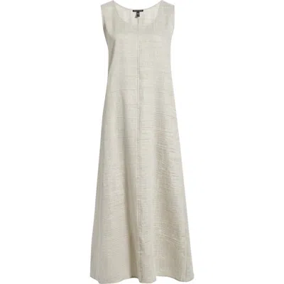 Eileen Fisher Scoop Neck Linen Blend Dress In Neutral