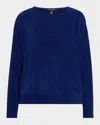 Eileen Fisher Organic Cotton Chenille Jewel Neck Top In Infinity In Infinity