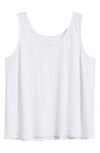Eileen Fisher Scoop Neck Organic Linen Tank In White