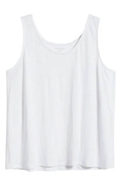 Eileen Fisher Scoop Neck Organic Linen Tank In White
