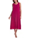 Eileen Fisher Scoop Neck Silk Flare Dress In Purple
