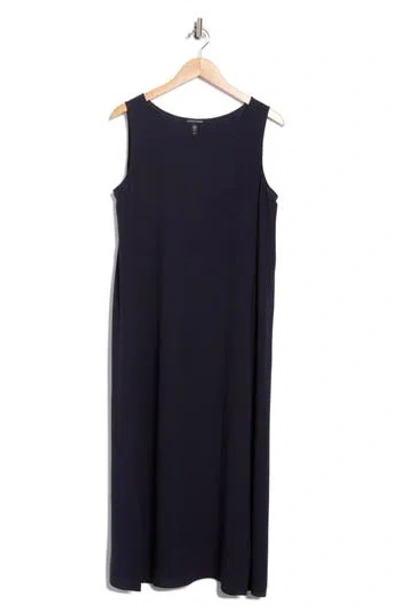 Eileen Fisher Scoop Neck Silk Georgette Midi Dress