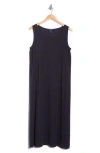 Eileen Fisher Scoop Neck Silk Georgette Midi Dress