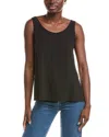 Eileen Fisher Scoop Neck Silk Tank In Black