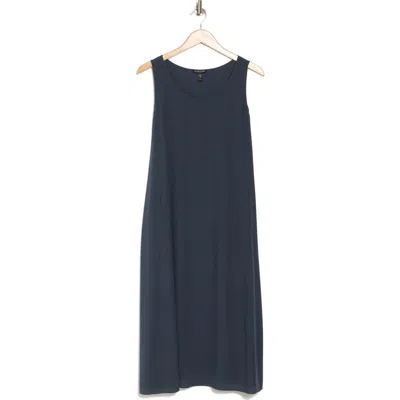 Eileen Fisher Scoop Neck Sleeveless Silk Shift Dress In Blue | ModeSens