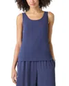 Eileen Fisher Scoop Neck Slim Fit Silk Tank Top In Bluette