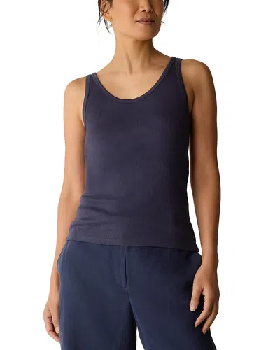 Eileen Fisher Stretch Silk Jersey Scoop Neck Tank In Black