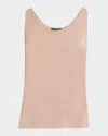 Eileen Fisher Scoop-neck Stretch Silk Jersey Tank In Cocoa