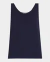 Eileen Fisher Scoop-neck Stretch Silk Jersey Tank In Ink