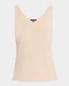 Eileen Fisher Scoop-neck Stretch Silk Jersey Tank In Wheat