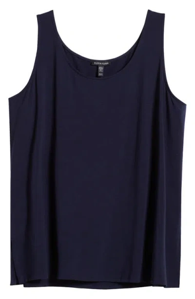Eileen Fisher Scoop Neck Tank In Ink