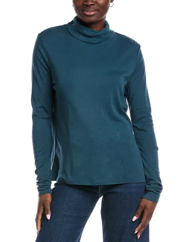 Eileen Fisher Scrunch Neck Top In Green