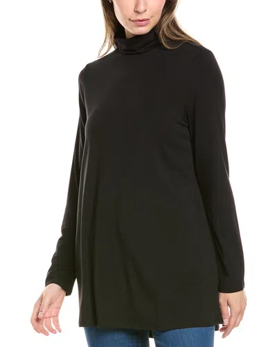 Eileen Fisher Scrunch Neck Tunic In Black