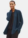 Eileen Fisher Seamless Italian Cashmere Cardigan Pearl In Blue